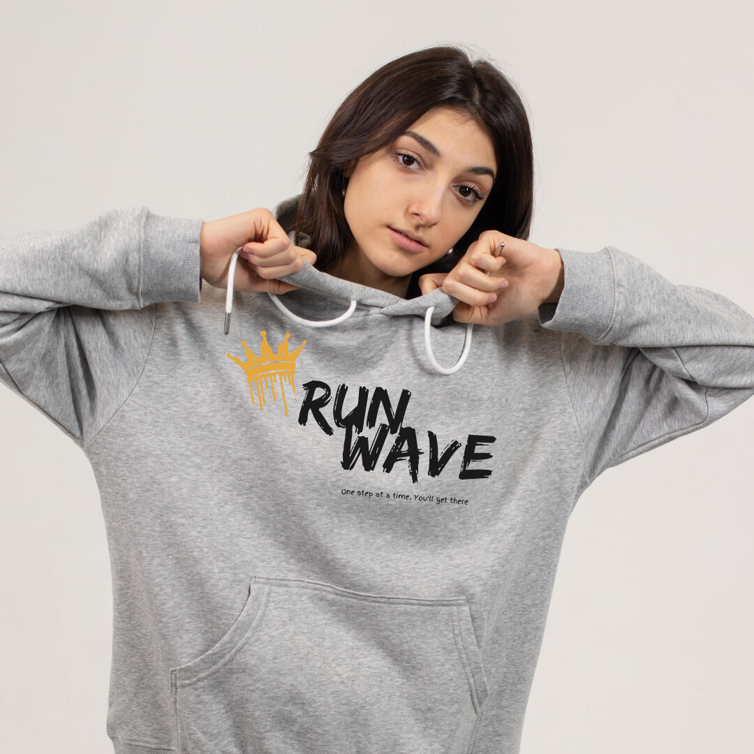 Runwave Royal Hoodie in rich navy fabric with regal-inspired design and embroidered logo.