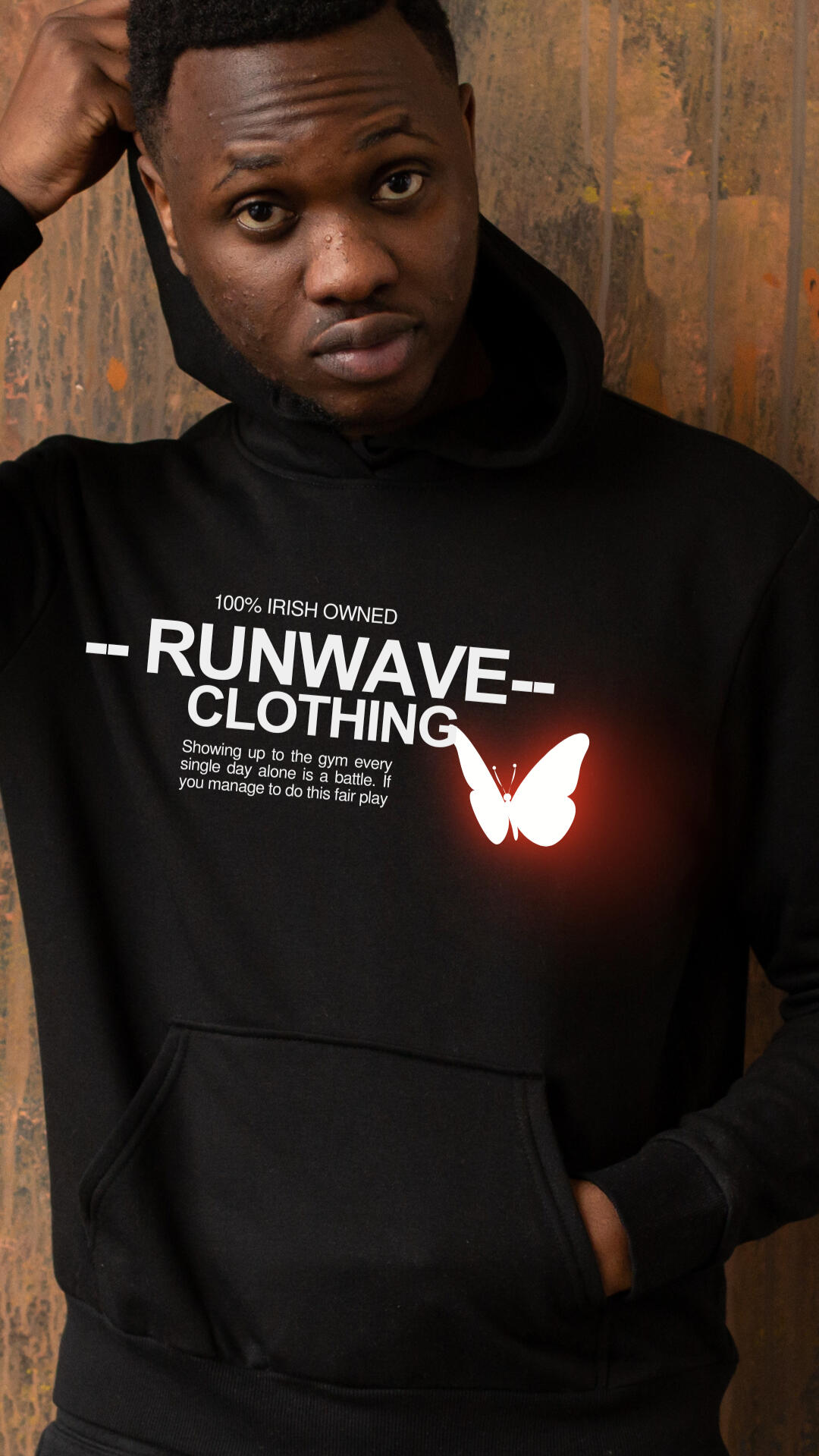 Runwave Butterfly Hoodie with artistic butterfly design in premium cozy fabric.